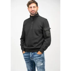 QUARTER ZIP LOGO SWEAT